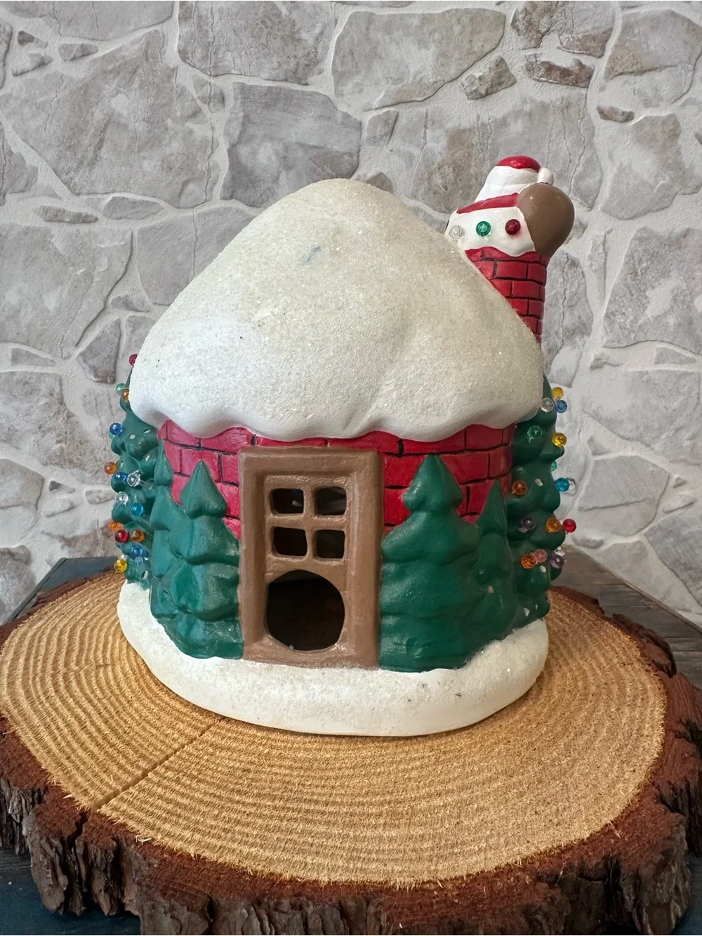 Vintage Hand Painted Ceramic Christmas Igloo